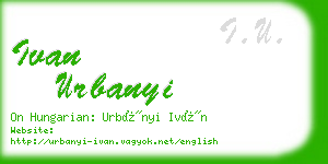 ivan urbanyi business card
